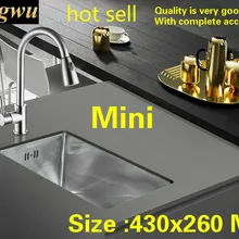 Бытовая роскошь vogue маленькая кухонная ручная раковина одинарная мойка пищевой 304 нержавеющая сталь Горячая 43x26 см