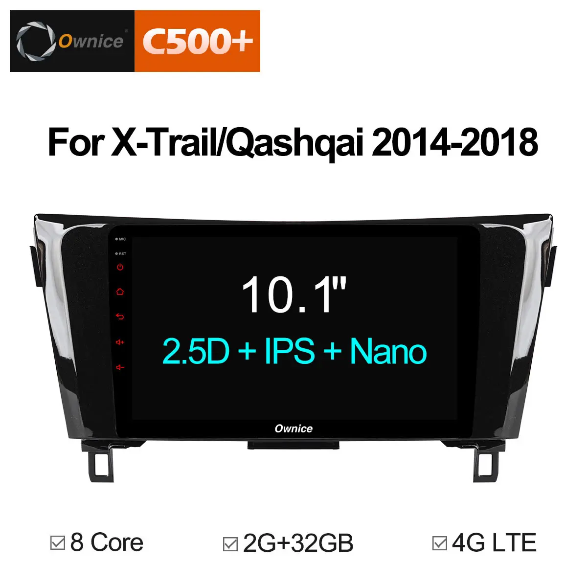 

Ownice K1 K2 10.1" inch Android 8.1 2G RAM Car DVD GPS Player for Nissan Qashqai X-Trail 2014 2015 2016 2017 2018 4G LTE