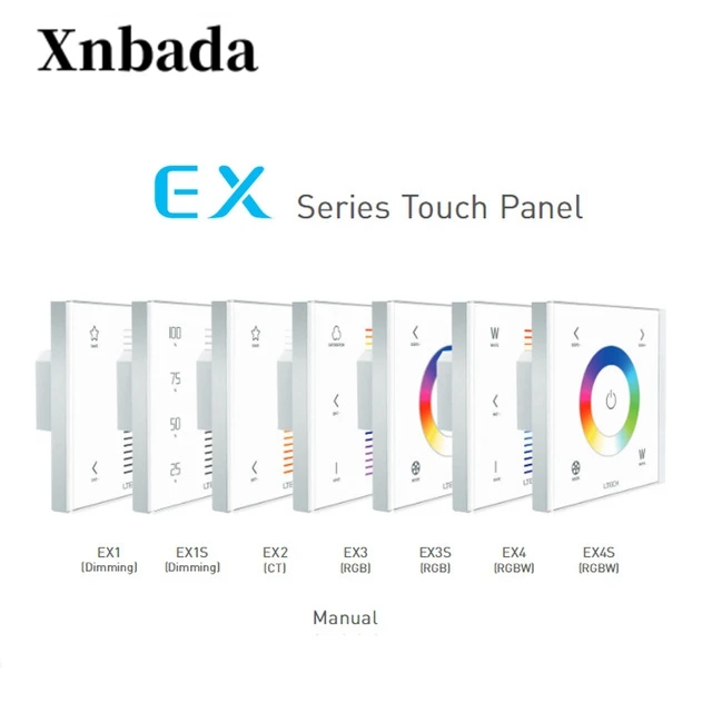 

LTECH EX1 EX1S EX2 EX3 EX4 EX4S LED touch panel dimmer controller 2.4GHz DMX512 Signal Synchronous control for rgbw led strip