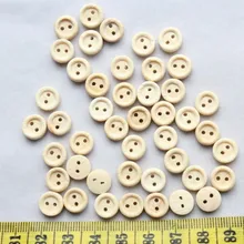 600 шт Круглые 2 отверстия деревянные пуговицы, натуральный Цвет-10 мм D25