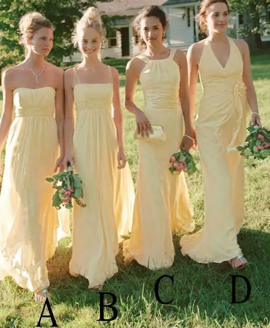 neon yellow bridesmaid dresses