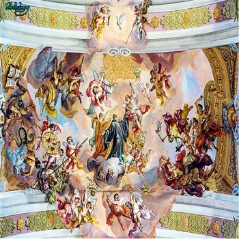 

beibehang Large Custom Wallpapers Saint Benedict Gundam Paradise Three Oil Paintings Zenith Home Decoration