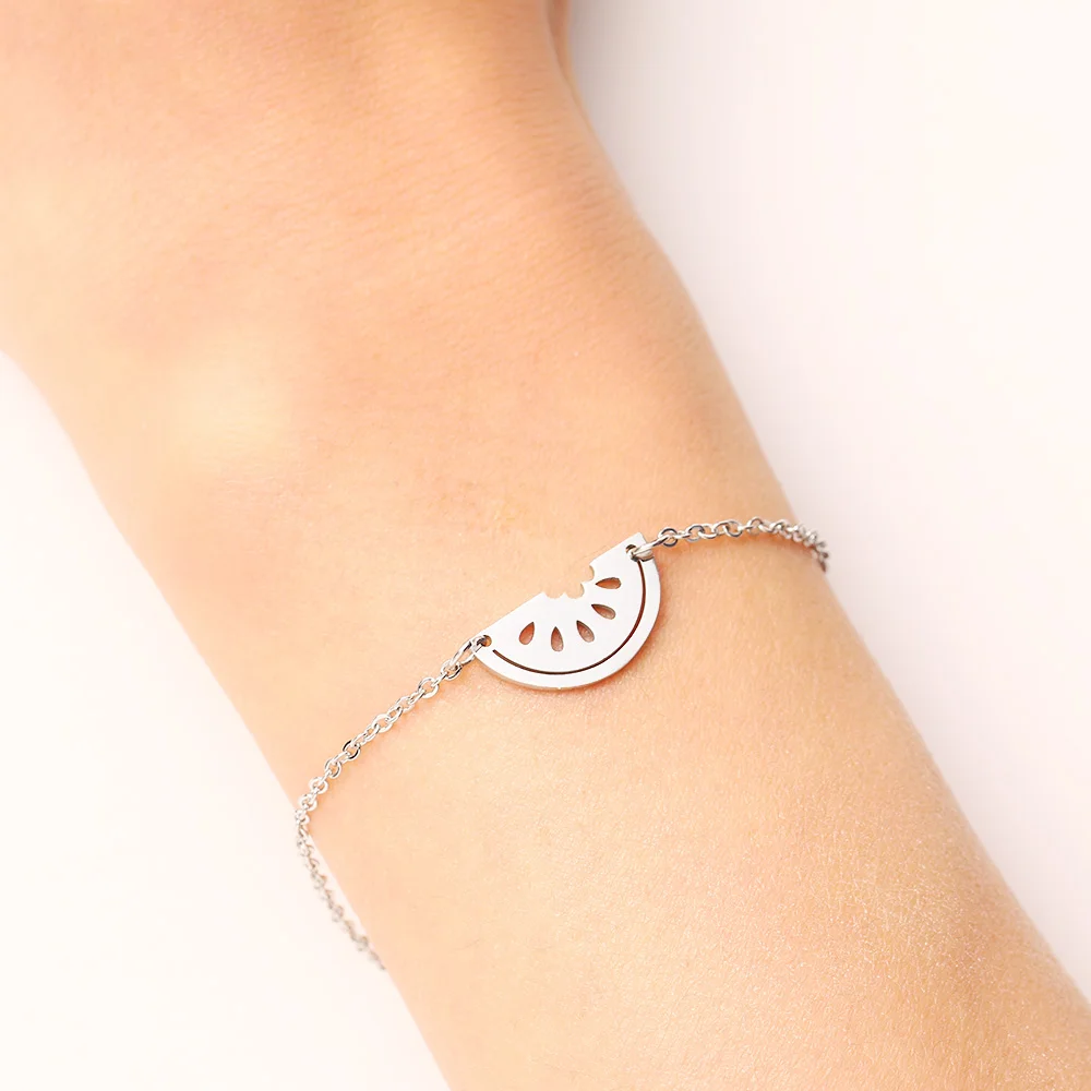 Bracciale Anguria In Argento 925 Con Zirconi - Gioiello Regolabile Da Donna, A Forma Di Frutta, Per Feste E Occasioni Speciali - 2