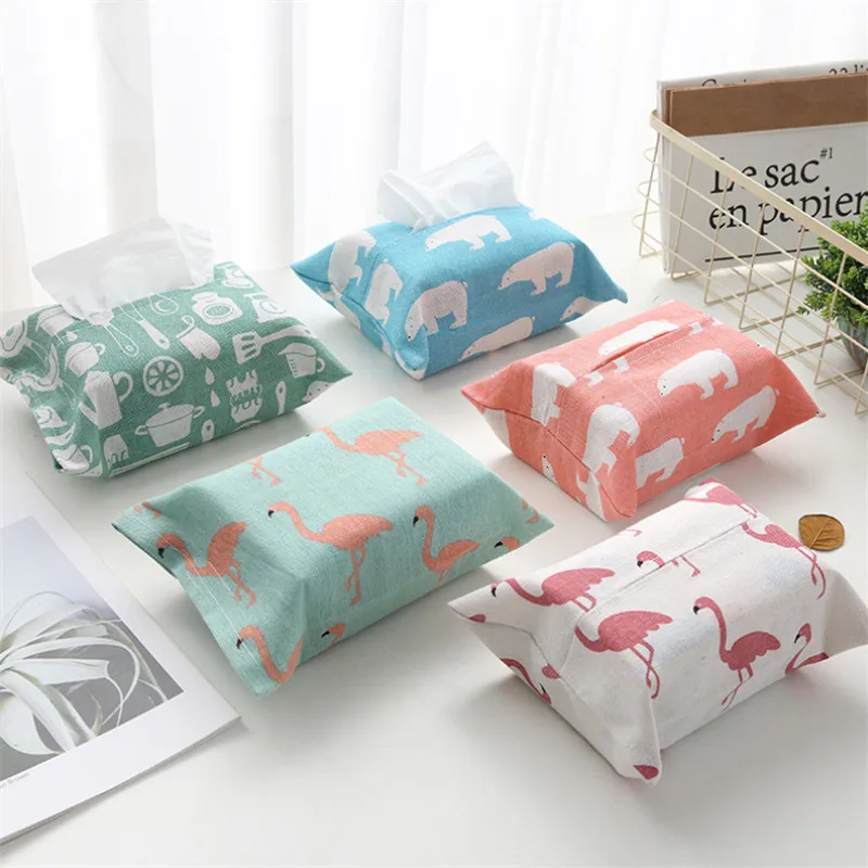 

Cute Cotton Linen Tissue Box Towel Napkin Dispenser Storage Bag Paper Holder Cover Tissue Case Home Car Desktop Organizer