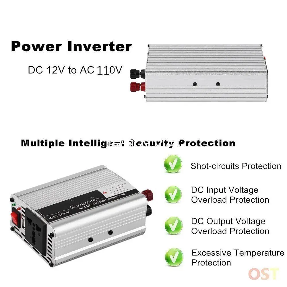 

New Solar Power Inverter 6000W Peak 12V DC To 110V AC Modified Wave Converter Car Auto Power Inverter Vehicle Voltage Inverter