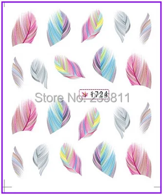 

1X Water Stickers Nail Decals Stickers Water Transfers Decal Feather Plumage SY1724