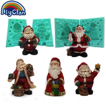 

3D Christmas Santa Claus silicone mold New handmade polymer clay candle molds candle shape soap form decorative tools xmas gift