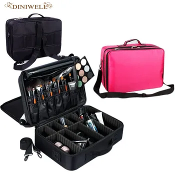 

DINIWELL Women's High Quality Waterproof Tattoo Nail Toolbox Storage Professional Beauty Zipper Portable Cosmetic Bag Organizer