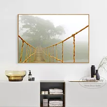 Ponte e onda do mar paisagem lona arte impressão pintura cartaz da parede fotos para sala de estar decoração casa sem moldura