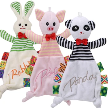 

Newborn Soothing Towel Of Baby Toys Animal Shape Infant Baby Rattle Gift Soft Soothe Towel Educational Plush Toys