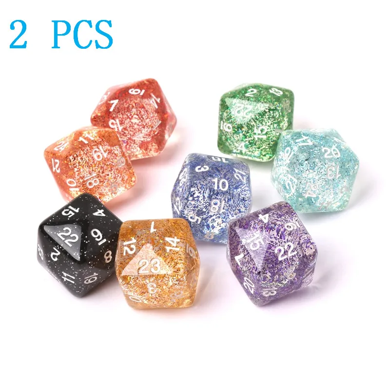 

2pcs 24/30 Sided Transparent Resin Dice Dungeons and Dragon D and D RPG Board Game Club Toy