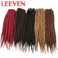 Leeven 3S коробка косички вязанные волосы синтетические плетеные волосы 14 ''12 прядей черный коричневый твист волосы удлинения 6 шт