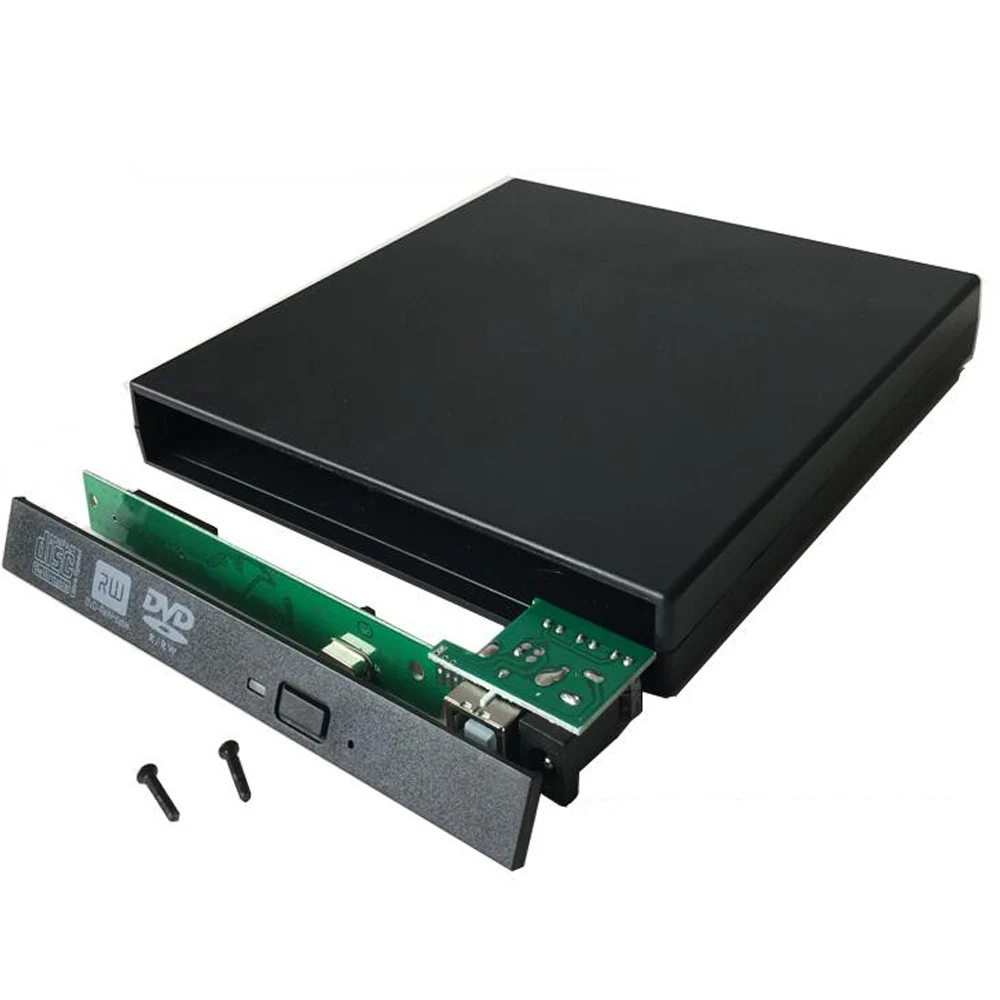 

USB 2.0 External Optical Drive Box External Case DVD CD DVD-Rom DVD RW To SATA Hard Disk Drive Caddy Adapter Newest 9.5mm