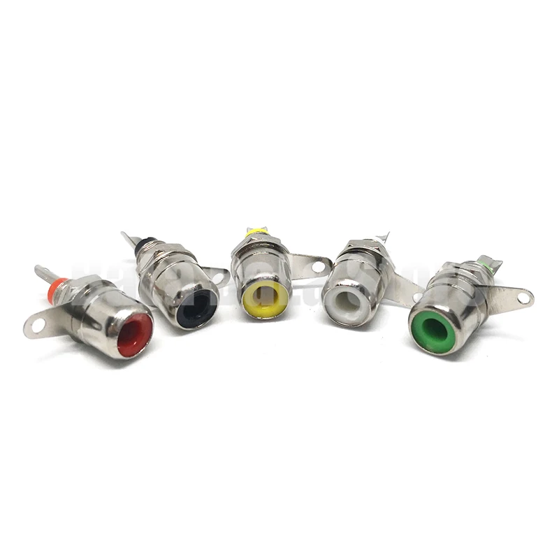 10pcs Amplifier Metal RCA Phono Chassis Panel Mount Female Input Socket