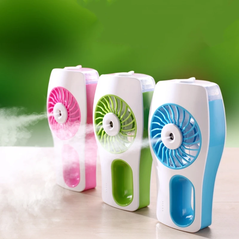 

Water Mist Mini Fan USB Fans Mist Sprayer with 2000mAH Li Battery Air Ventilador Air Cooler Conditioning for Home Outdoor