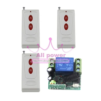 

Hot Sales RF Wireless Remote Switch Control 12V 1Channels (4 Relays)1 Receiver & 3Transmitters Toggle /Latched /Momentary