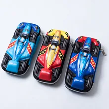 Large Capacity 3D Stereo Car Racing Cartoon EVA Pencil Case Creative Zipper Pencil Bag School Office Stationery Storage 2017 cute cartoon us naked bear pencil case cartoon cartoon multi function double zipper canvas pencil bag school office storage