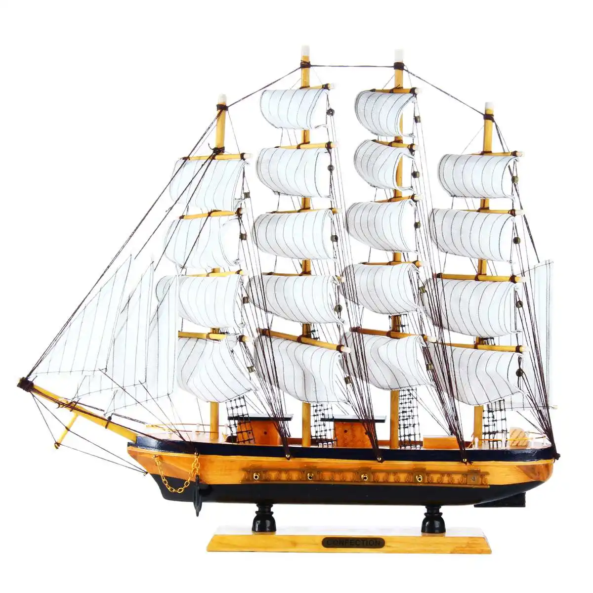 

20" Ship Sailing Boat Sailboat Model Assembly Model DIY Kits Wooden Scale Boat Friend Gift Toy Plain Sailing Home Decor