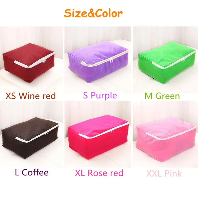 Donbook 1 قطعة غير المنسوجة النسيج تخزين أكياس لحاف للطي صندوق تخزين ملابس المنظم للملابس XS-XXL A198