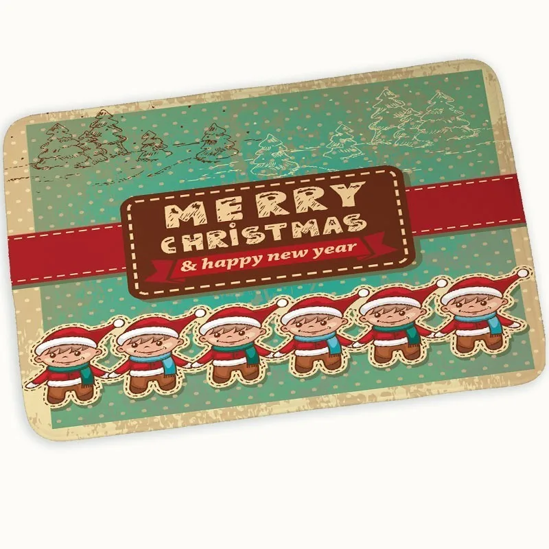 Merry Рождественский коврик для передней двери спальня гостиная ковер 40x60 см замшевые коврики рождественские ковры противоскользящие влаговпитывающие