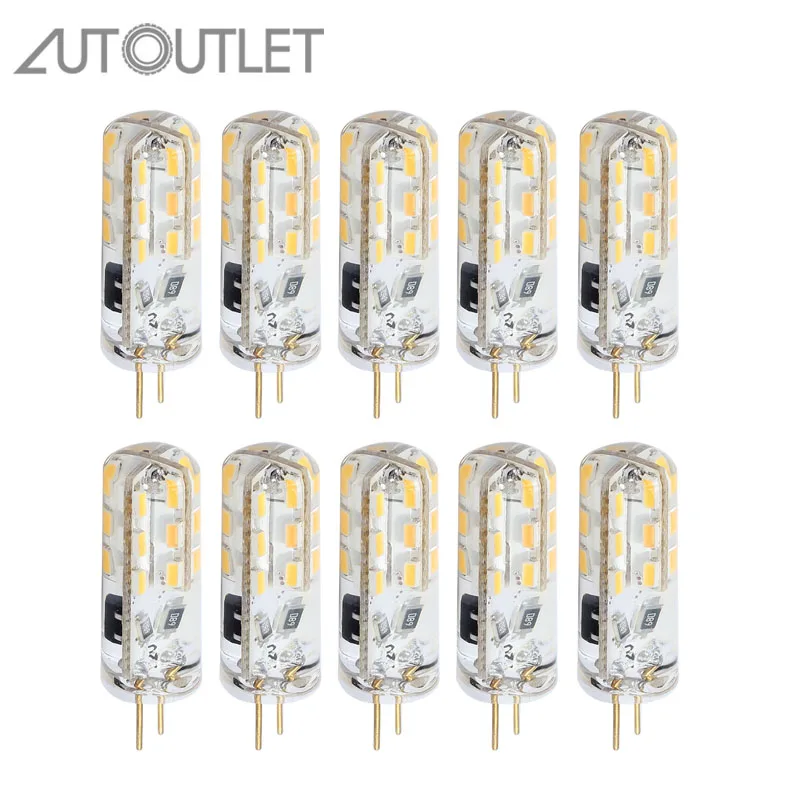 AUTOUTLET 10 шт. G4 Ampoule Lampe Spot 3014 SMD 24 светодиода 20 Вт галогенная лампа эквивалент 12V 1 5 W