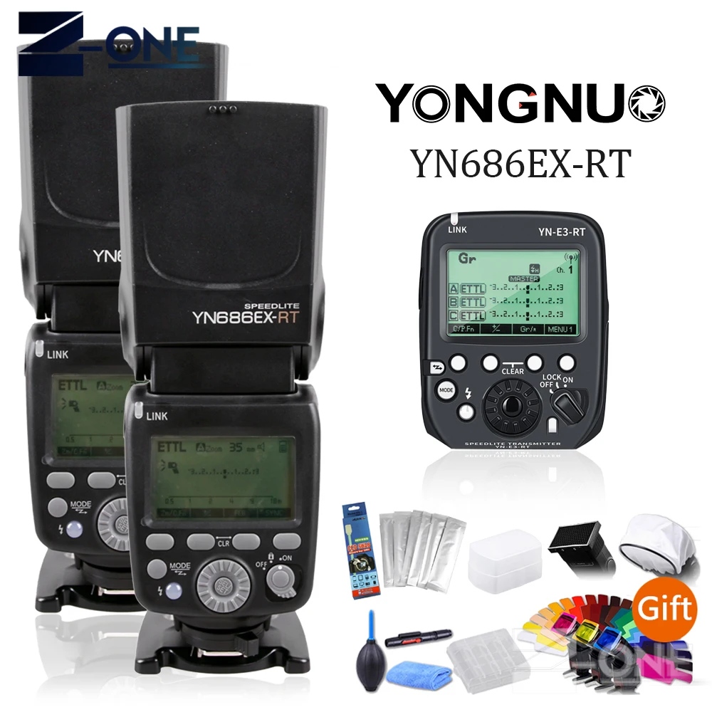 US $388.00 YONGNUO 2PCS YN686EXRT 24G TTL HSS Flash Speedlite YNE3RT Controller For Canon 5DIV 5D3 5D2 7D Mark II 6D 1D X Mark II