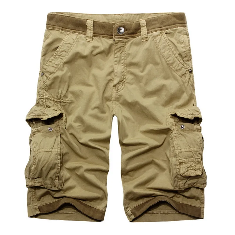 

CYSINCOS 2019 Mens Military Cargo Shorts Brand New Shorts With Pockets Men Cotton Loose Work Casual Short Pants Plus Size