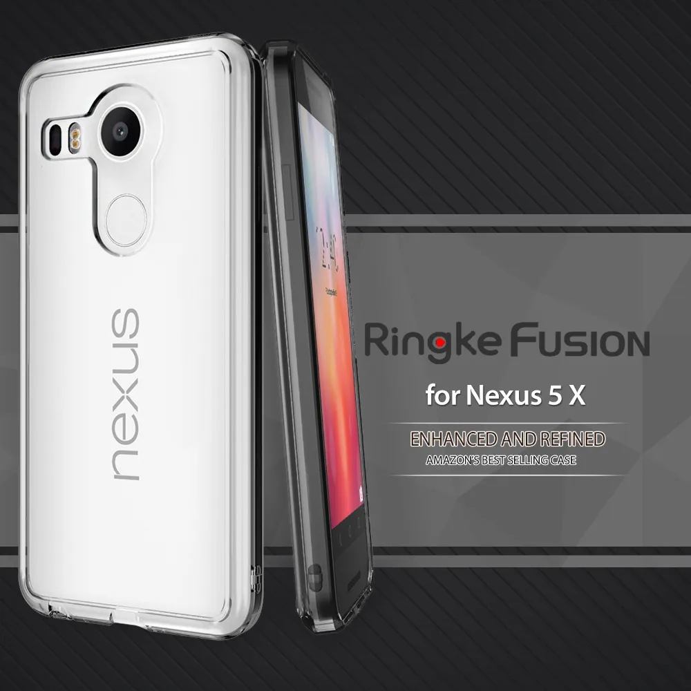 100 Original Nexus 5X Case Ringke Fusion Crystal Clear Back Cover Case Drop Resistance DIY Custom