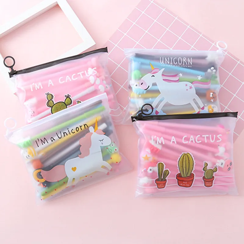 20 шт./компл. гелевая ручка Единорог lapices Flamingo caneta Kawaii boligrafo милые канцелярские