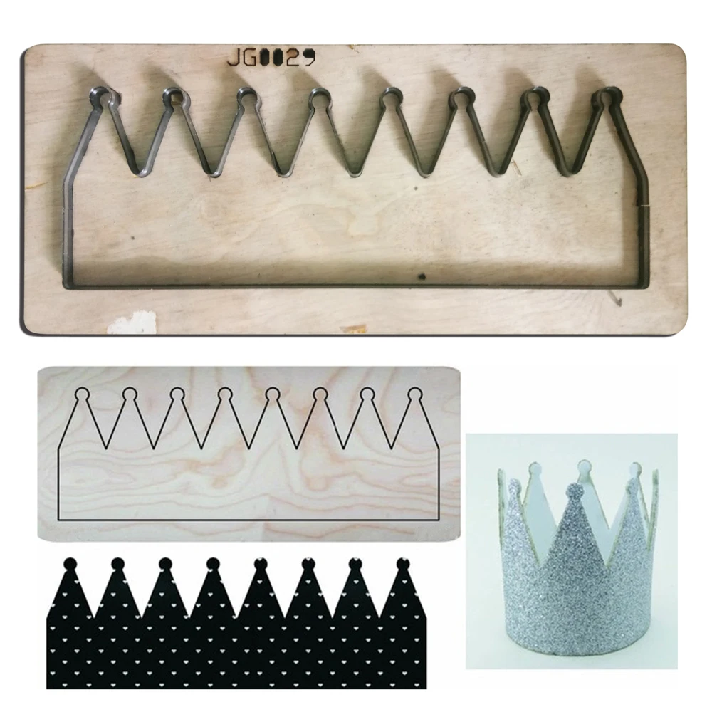

Crown diy stitched Wood+ Metal Laser Cutter Die Embossing Taglio del legno Wood Cutting Stencil For Leather Fabric Cut Craft