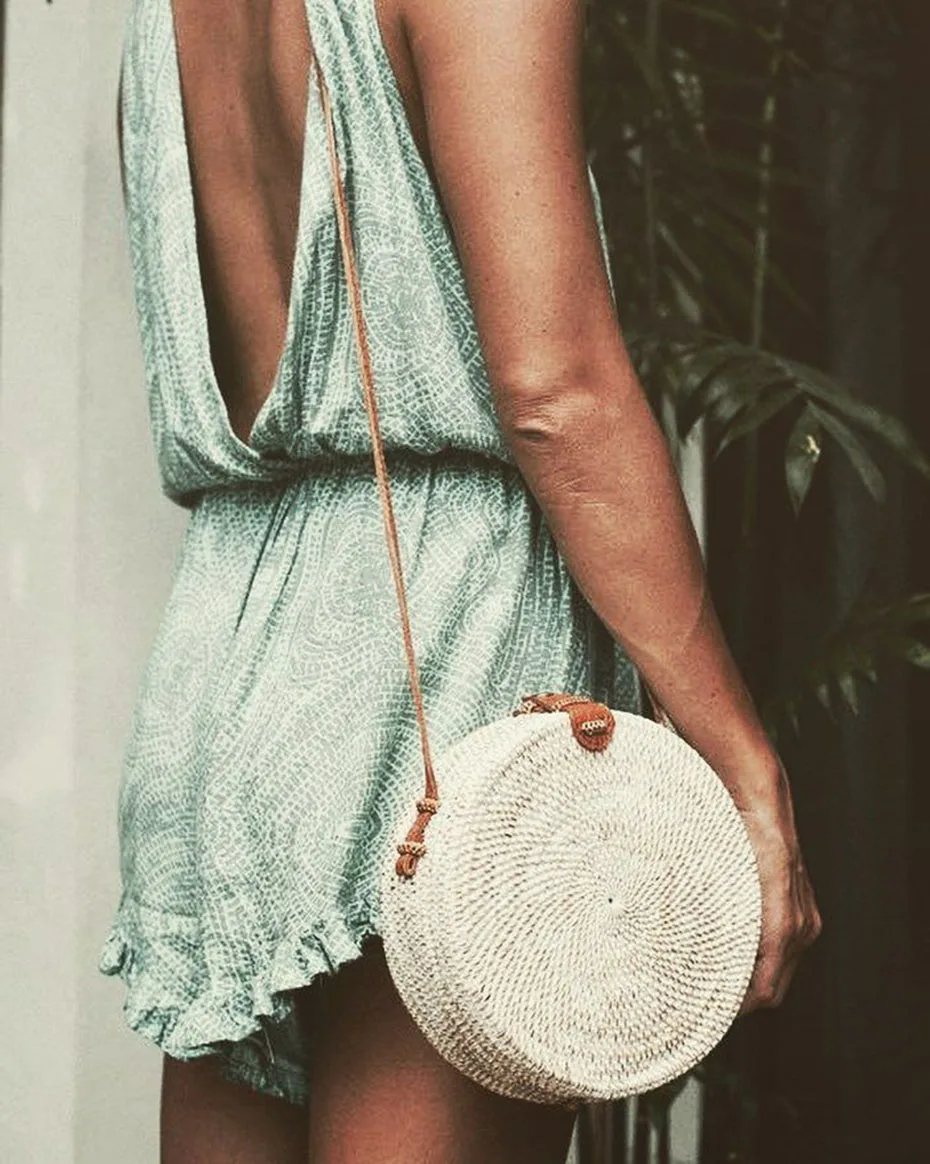 Женская Соломенная Сумка Cirlce, Ротанговые сумочки, тканые сумки, женская богемная сумка на плечо, женская пляжная сумка, соломенная