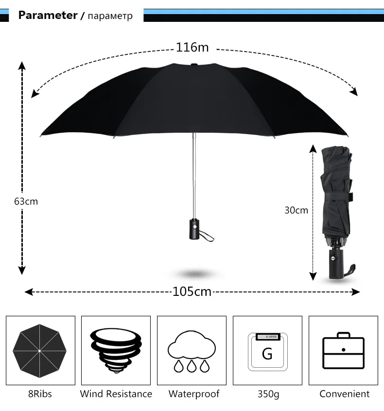 Сильный Ветрозащитный складной зонт для женщин автоматический дождевик компактный большой дорожный бизнес автомобиль подарок зонты для мужчин