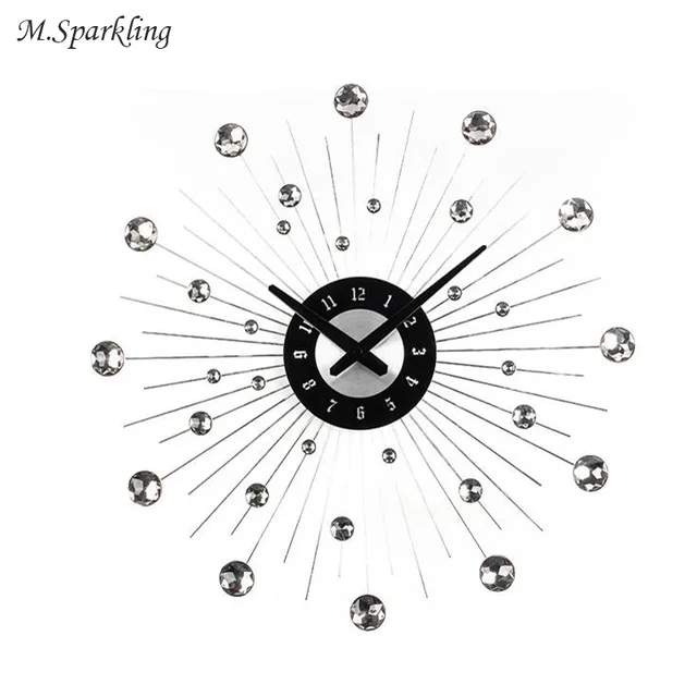 M.Sparkling Fancy Wall Clock Crystal Acrylic Watches Art Individuality