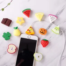 Мини USB кабель Защита для наушников чехол для iPhone 5 5S SE 5C 6 Plus 7 8 7 Plus x xs max Fruit 3d аксессуары для телефонов