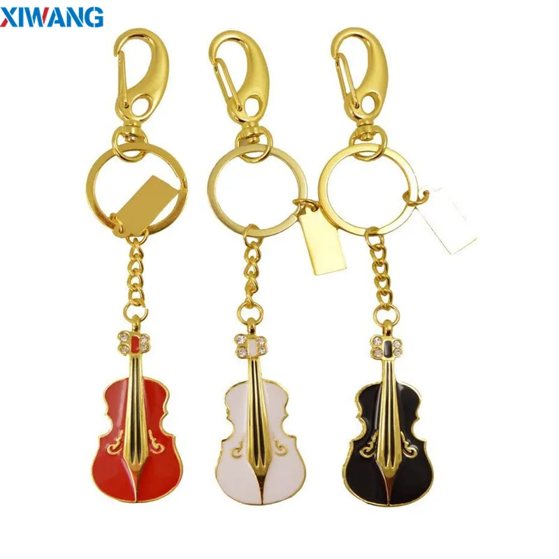 

XIWANG Creative Metal Violin Memory Stick Flash Drive USB3.0 4GB 8GB 16GB 32GB 64GB Individual Mini Crystal Guitar USB 2.0 Disk
