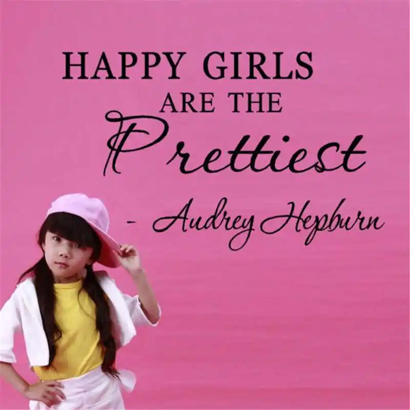 Low Price Pegatinas De Pared Para Chicas Felices Arte Vinilo