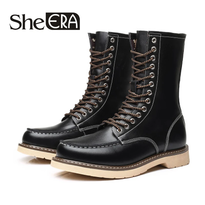 

Botas Hombre 2019 Fashion Men Motorcycle Boots Cool Rivet Combat Army Men Boots Punk Goth Biker Male Genuine Leather Shoes