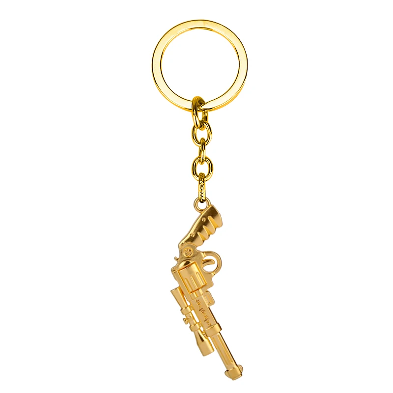 dongsheng Trendy Gun Keychain Game imitated Revolver Gun Key Chains 3D Weapon Arms Metal Key Chain Jewelry Unisex Drop Shipping