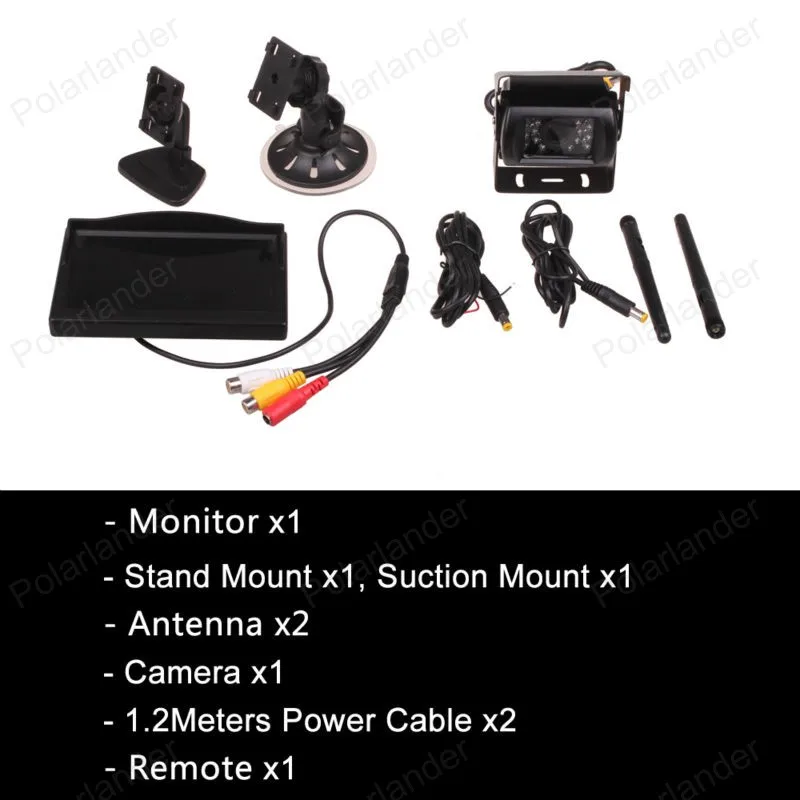TFT lcd беспроводной 5 дюймов монитор для автомобиля камера заднего вида парковочный комплект 2CH видео вход встроенный передатчик 2 24 в автомобиль грузовик