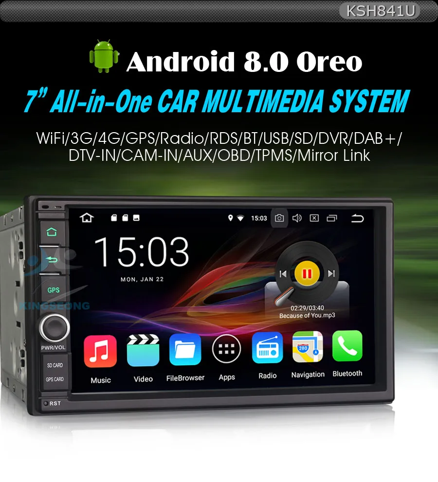 Discount Car Multimedia Player Octa Core 7" Android 8.0 DAB+ Autoradio double din GPS NAVI Bluetooth 4G WiFi RDS OBD2 DVR Radio DVT-IN 0