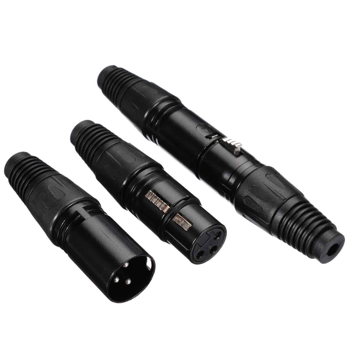 10pairs/20pcs XLR 3-Pin Male Female Connector Microphone Audio Cables Plug Connectors Black