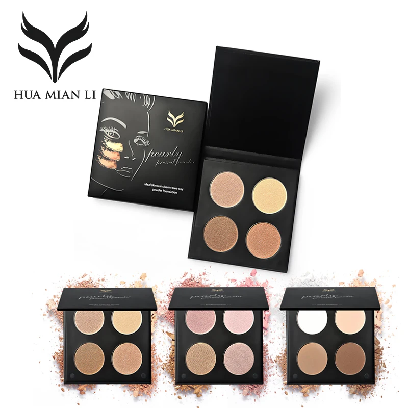 

HUAMIANLI Brand Shining Bronzer Highlighter Powder Matte Glitter Face Iluminador Makeup Compact Contour Palette Gloden Glow Kit