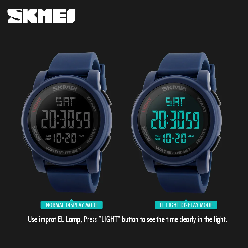 SKMEI Топ люксовый бренд мужские спортивные часы Chrono обратного отсчета мужские светодиодный цифровые часы мужские военные наручные часы Relogio Masculino