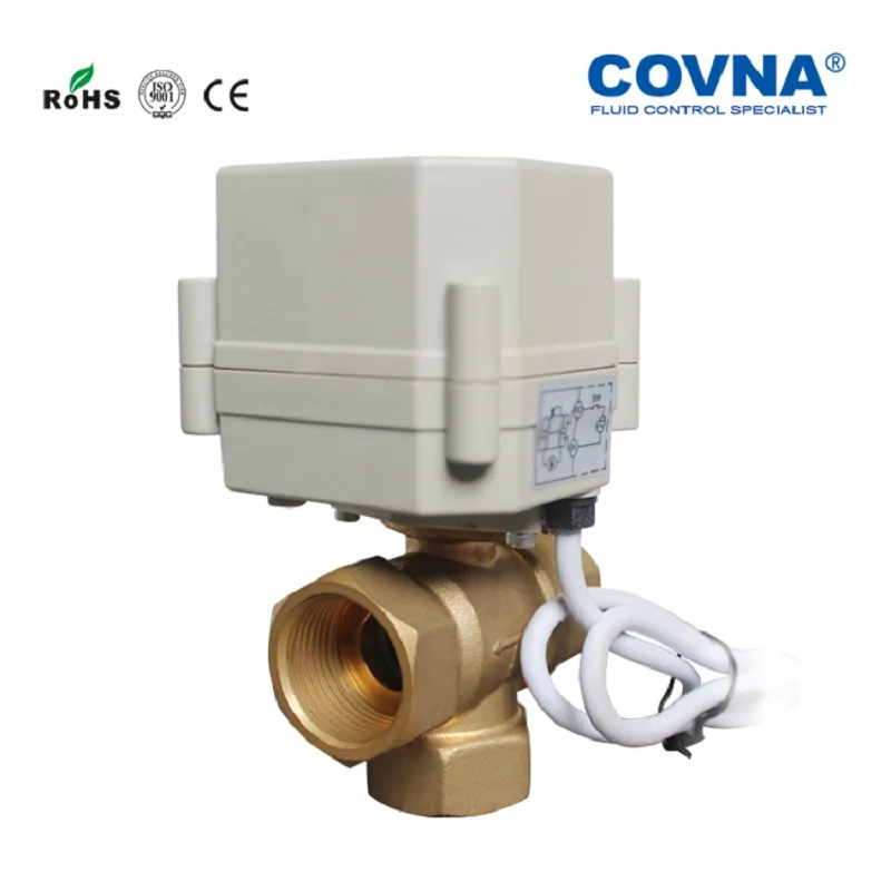 DN25 DC220v мини-Электрический привод латунь 3 way резьба шаровой клапан