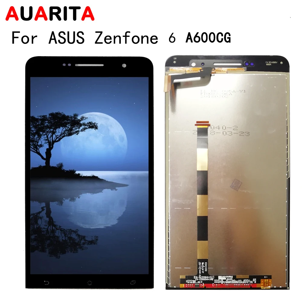 

No Dead Pixel 6.0" Display For Asus Zenfone 6 A600CG A601CG LCD Touch panel Screen with frame Digitizer assembly for Zenfone6