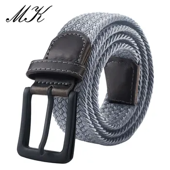 MaiKun Canvas Belts for Men Fashion Metal Pin Buckle Military Tactical Strap Male Elastic Belt for Pants Jeans 1