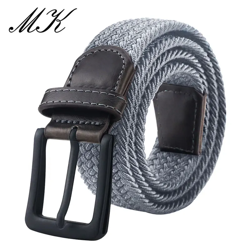 Ceinture homme toile aspect respirant et double ardillon, modèle Bravik