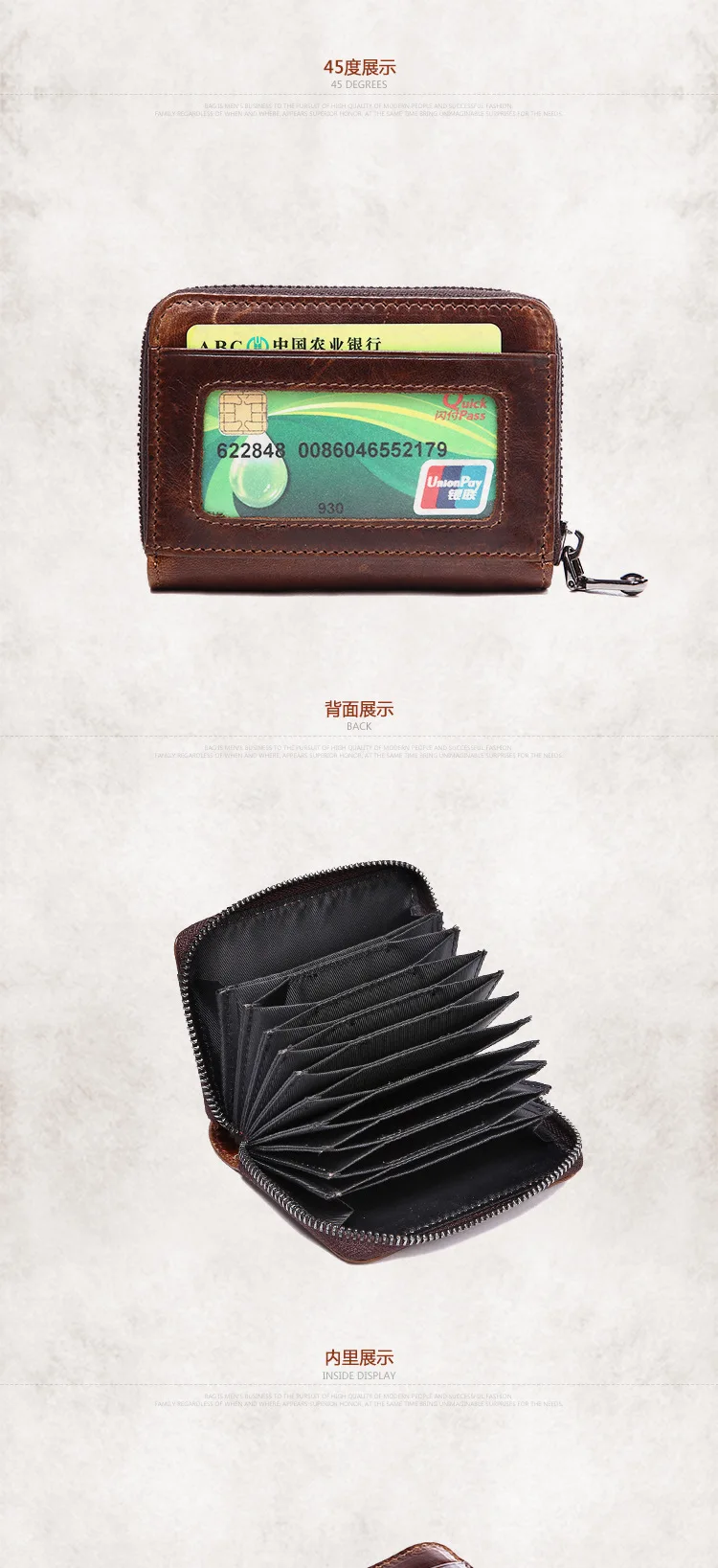 AETOO сумка из натуральной кожи, сумка для карт, сумка для свитера, сумка для карт, многослойный кожаный кошелек для монет, винтажный кошелек