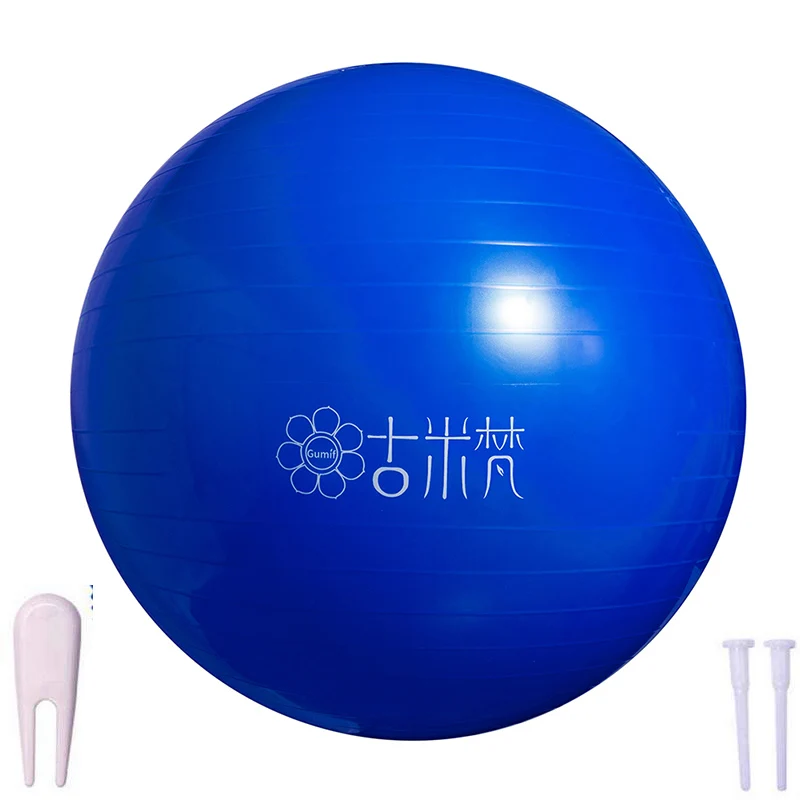 Фитнес-мяч для йоги спортивные мячи для йоги Пилатес фитнес спортзал Баланс Спорт фитбол упражнения пилатес тренировки Массажный мяч 65 см 55 см - Цвет: Blue-55CM