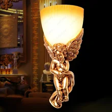 Европейский Стиль 5 Вт Ретро светодиодный настенный светильник лампа с креплением в помещении в форме ангела лампа E27 лампа для чтения комната проход